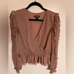 Express Ruffle Peplum Hem Blouse